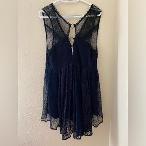 Free People “Don’t you dare” laced babydoll dress, Size Medium (can fit large)